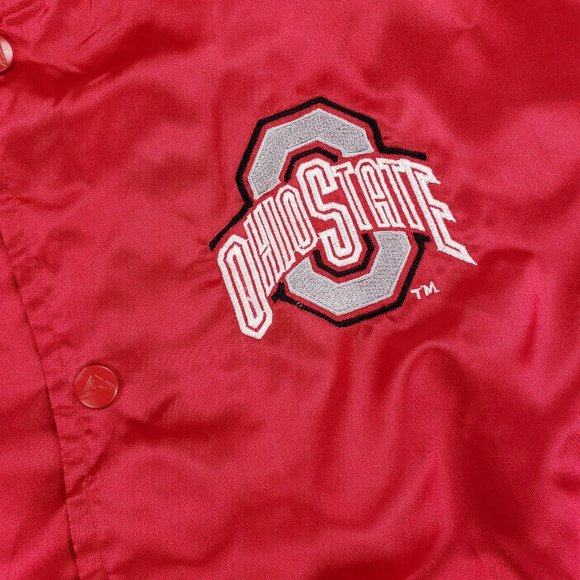 NWT Ohio State Buckeyes Satin Varsity Bomber Jacket Fits Mens Small To Medium - Picture 8 of 12